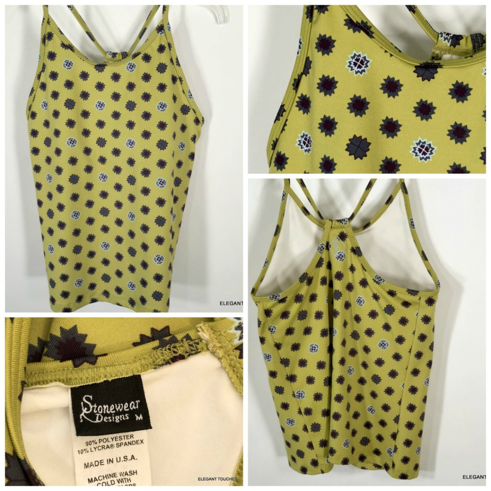 Stonewear Designs Olive GREEN Fitness Strappy Top
